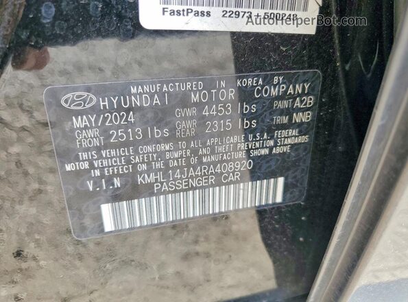 KMHL14JA4RA408920 2024 HYUNDAI SONATA Black Vista del compartimento del motor