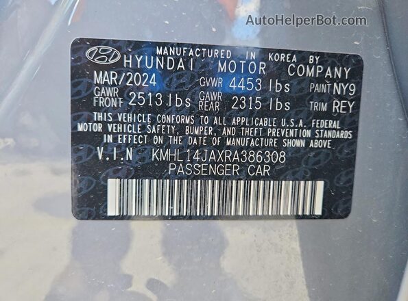KMHL14JAXRA386308 2024 HYUNDAI SONATA Gray Շարժիչի բաժամունքի տեսք