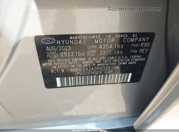 KMHL24JA2PA335184 2023 HYUNDAI SONATA Silver Vista del compartimento del motor