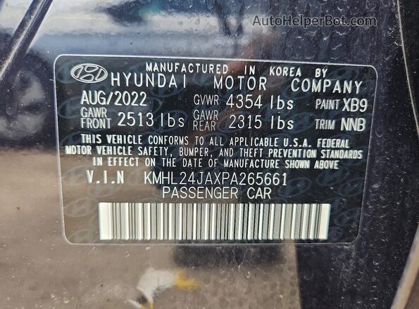 KMHL24JAXPA265661 2023 HYUNDAI SONATA Черный Вид подкапотного пространства