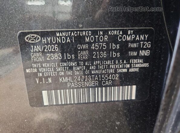 KMHL24JJ3TA155402 2026 HYUNDAI SONATA Gray Widok komory silnika