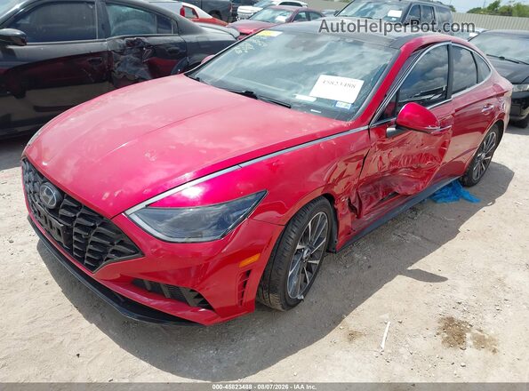 KMHL34J25MA157336 2021 HYUNDAI SONATA Красный Передняя левая четверть