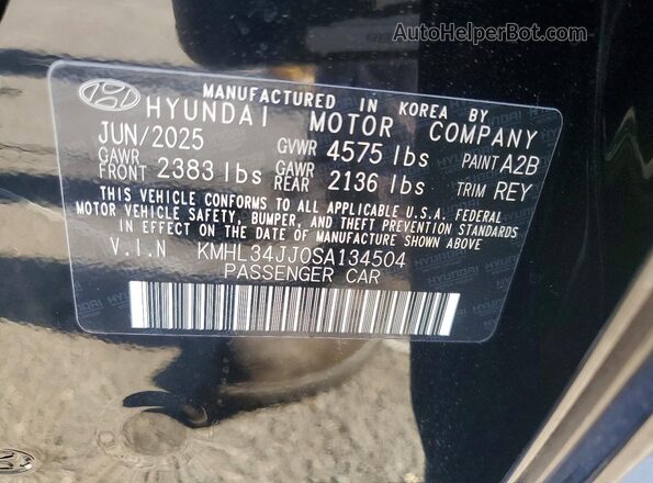 KMHL34JJ0SA134504 2025 HYUNDAI SONATA Black Вид наклейки з VIN-кодом