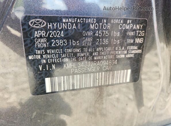 KMHL34JJ2RA094694 2024 HYUNDAI SONATA Gray Շարժիչի բաժամունքի տեսք