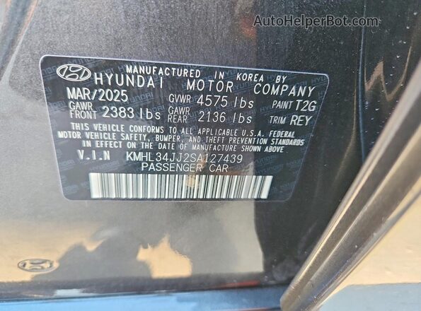 KMHL34JJ2SA127439 2025 HYUNDAI SONATA Gray Շարժիչի բաժամունքի տեսք