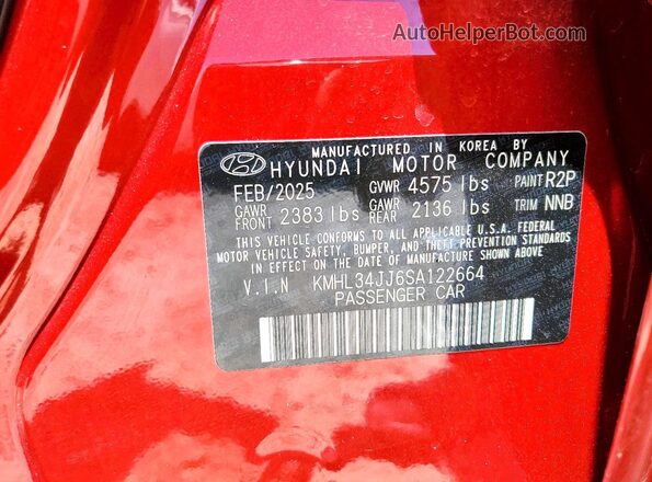 KMHL34JJ6SA122664 2025 HYUNDAI SONATA Red Շարժիչի բաժամունքի տեսք