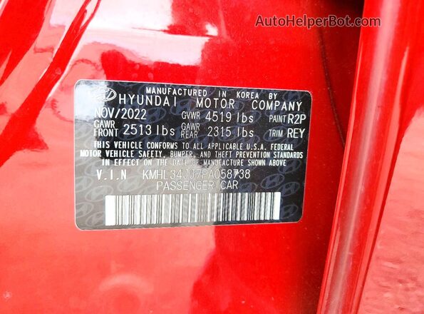KMHL34JJ7PA058738 2023 HYUNDAI SONATA Red Vista del compartimento del motor