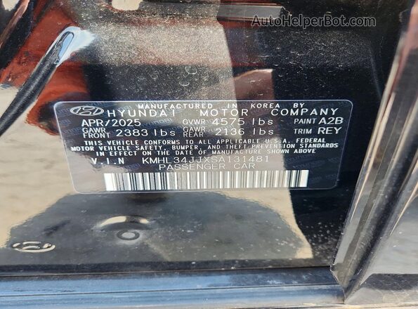 KMHL34JJXSA131481 2025 HYUNDAI SONATA Black VIN კოდის სტიკერის ხედი