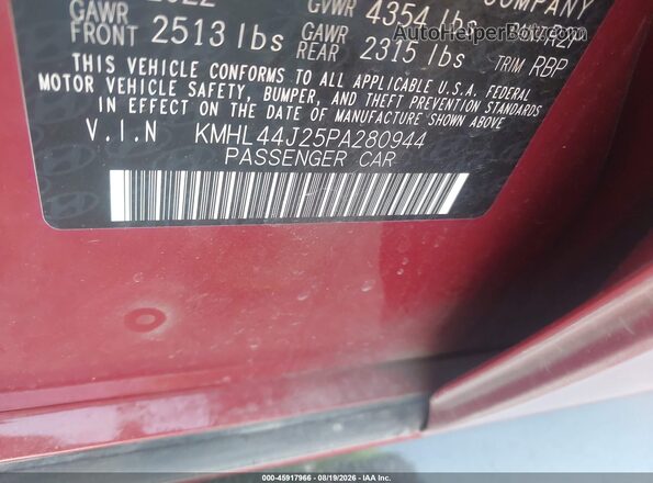 KMHL44J25PA280944 2023 HYUNDAI SONATA Red Вид підкапотного простору