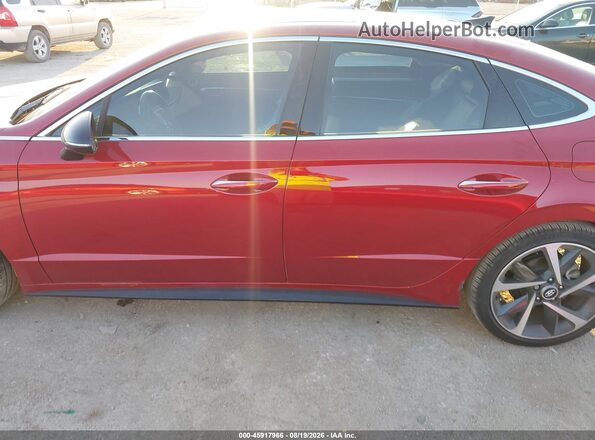 KMHL44J25PA280944 2023 HYUNDAI SONATA Red Вид задньої частини салону