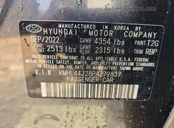 KMHL44J28PA272837 2023 HYUNDAI SONATA Угольный Вид наклейки с VIN-кодом