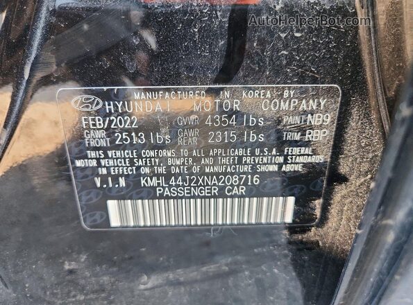 KMHL44J2XNA208716 2022 HYUNDAI SONATA Black Engine compartment view