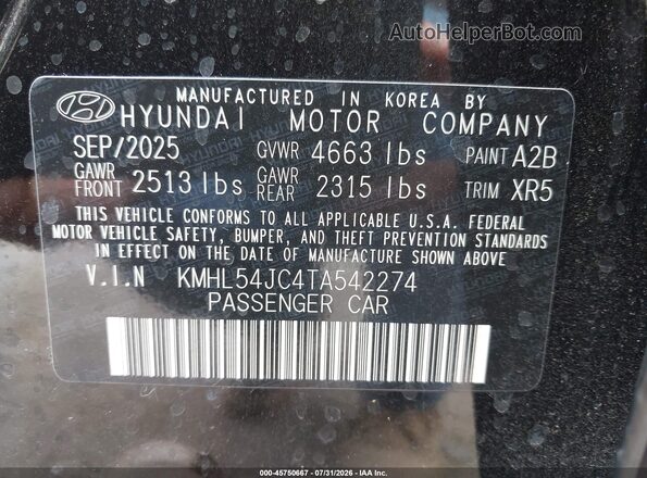 KMHL54JC4TA542274 2026 HYUNDAI SONATA Black Widok komory silnika
