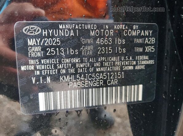 KMHL54JC5SA512151 2025 HYUNDAI SONATA Black Սալոնի 360 աստիճան տեսք