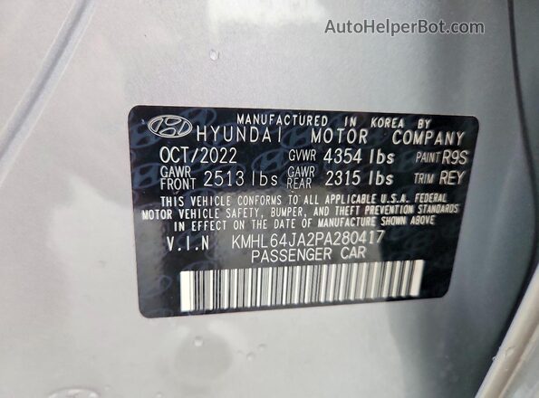 KMHL64JA2PA280417 2023 HYUNDAI SONATA Silver Вид підкапотного простору