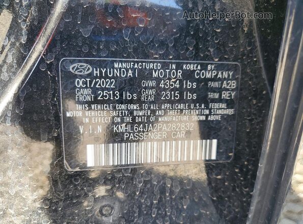 KMHL64JA2PA282832 2023 HYUNDAI SONATA Black VIN կոդի պիտակի տեսք