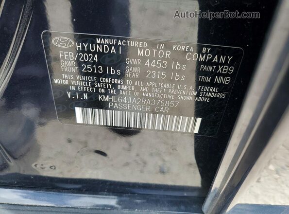 KMHL64JA2RA376857 2024 HYUNDAI SONATA Black Вид підкапотного простору