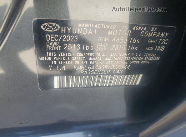 KMHL64JA3RA366144 2024 HYUNDAI SONATA Gray Вид підкапотного простору