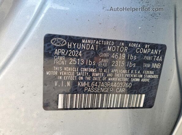 KMHL64JA3RA403760 2024 HYUNDAI SONATA Серебряный Вид подкапотного пространства