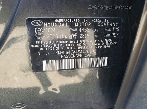 KMHL64JA4SA470132 2025 HYUNDAI SONATA Gray Շարժիչի բաժամունքի տեսք