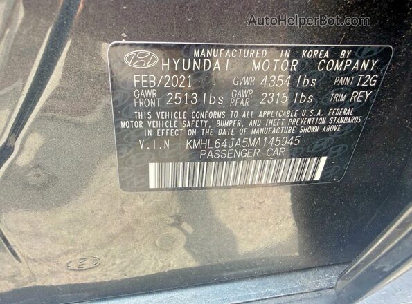 KMHL64JA5MA145945 2021 HYUNDAI SONATA Gray 