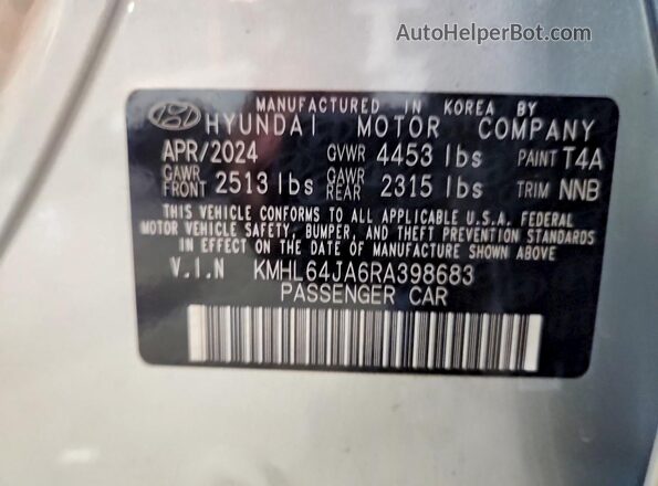 KMHL64JA6RA398683 2024 HYUNDAI SONATA Silver ძრავის განყოფილების ხედი