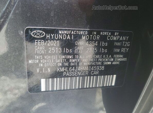 KMHL64JA8MA145938 2021 HYUNDAI SONATA Черный Вид подкапотного пространства
