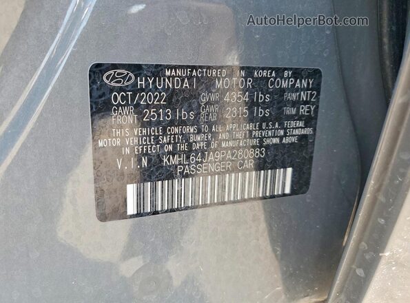 KMHL64JA9PA280883 2023 HYUNDAI SONATA Серый Вид наклейки с VIN-кодом