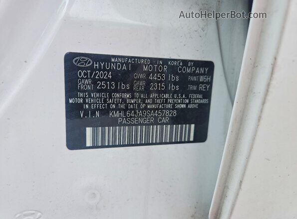 KMHL64JA9SA457828 2025 HYUNDAI SONATA White ძრავის განყოფილების ხედი