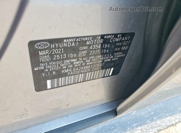KMHL64JAXMA150641 2021 HYUNDAI SONATA Silver ძრავის განყოფილების ხედი