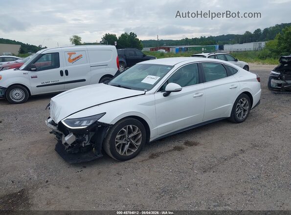 KMHL64JAXMA161641 2021 HYUNDAI SONATA White წინა მარცხენა ხედი სამი მეოთხედიდან