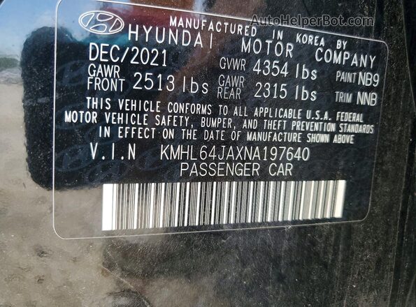 KMHL64JAXNA197640 2022 HYUNDAI SONATA Black Vista del compartimento del motor