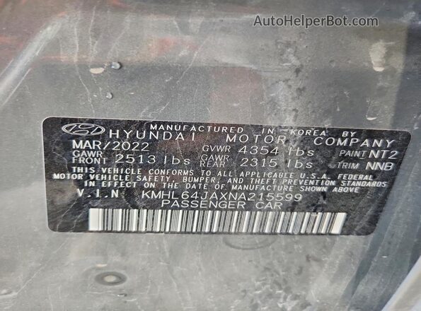 KMHL64JAXNA215599 2022 HYUNDAI SONATA Серый Вид подкапотного пространства