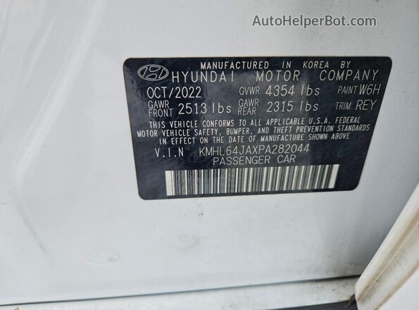 KMHL64JAXPA282044 2023 HYUNDAI SONATA White Widok komory silnika