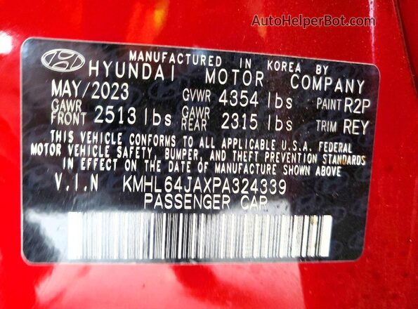 KMHL64JAXPA324339 2023 HYUNDAI SONATA Red Вид підкапотного простору