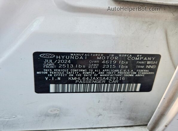 KMHL64JAXSA429116 2025 HYUNDAI SONATA White ძრავის განყოფილების ხედი