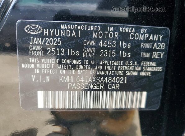 KMHL64JAXSA484021 2025 HYUNDAI SONATA Черный Вид наклейки с VIN-кодом
