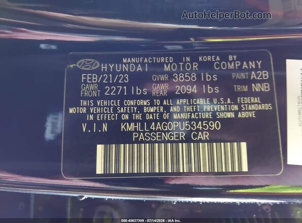 KMHLL4AG0PU534590 2023 HYUNDAI ELANTRA Black Engine compartment view
