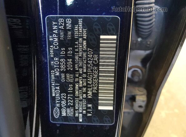 KMHLL4AG1PU542407 2023 HYUNDAI ELANTRA Black ძრავის განყოფილების ხედი