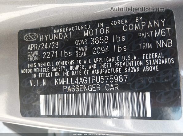 KMHLL4AG1PU575987 2023 HYUNDAI ELANTRA Gray Engine compartment view