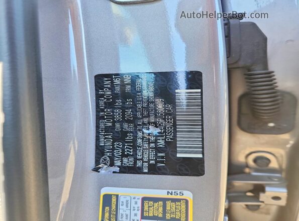 KMHLL4AG5PU580609 2023 HYUNDAI ELANTRA Silver Widok naklejki z numerem VIN