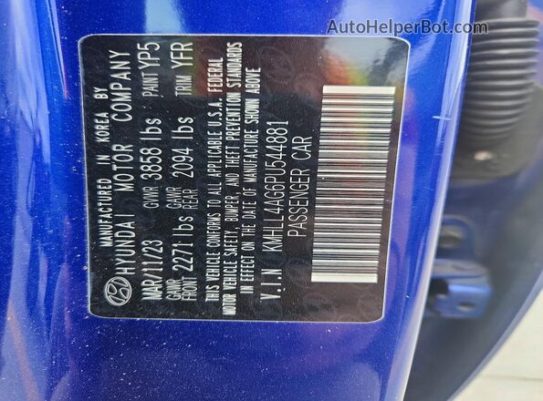 KMHLL4AG6PU544881 2023 HYUNDAI ELANTRA Blue Engine compartment view