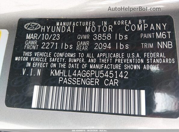 KMHLL4AG6PU545142 2023 HYUNDAI ELANTRA Серый Вид подкапотного пространства