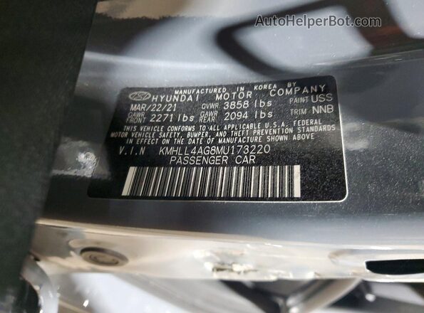 KMHLL4AG8MU173220 2021 HYUNDAI ELANTRA Серый Вид подкапотного пространства