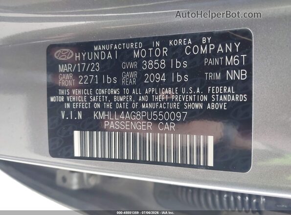 KMHLL4AG8PU550097 2023 HYUNDAI ELANTRA Silver Շարժիչի բաժամունքի տեսք
