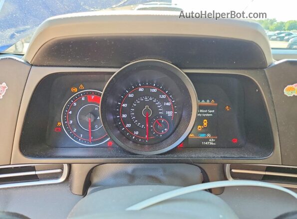 KMHLL4AG9NU263719 2022 HYUNDAI ELANTRA Blue Instrument cluster view