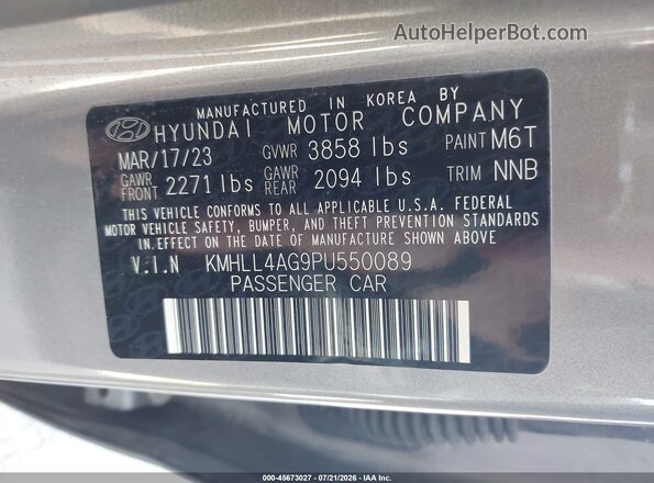 KMHLL4AG9PU550089 2023 HYUNDAI ELANTRA Silver Շարժիչի բաժամունքի տեսք