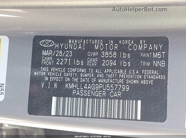 KMHLL4AG9PU557799 2023 HYUNDAI ELANTRA Gray Engine compartment view