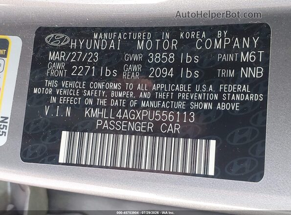 KMHLL4AGXPU556113 2023 HYUNDAI ELANTRA Silver Շարժիչի բաժամունքի տեսք