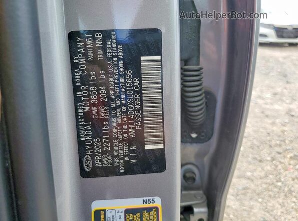 KMHLL4DG0SU015656 2025 HYUNDAI ELANTRA Gray Շարժիչի բաժամունքի տեսք